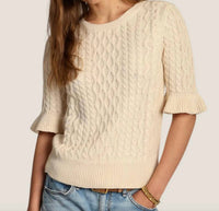 Dylan - Ruffle Sleeve Crew Top