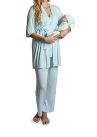 Everly Grey Analise 5 Piece Pajama Set in whispering blue - women's sleepwear