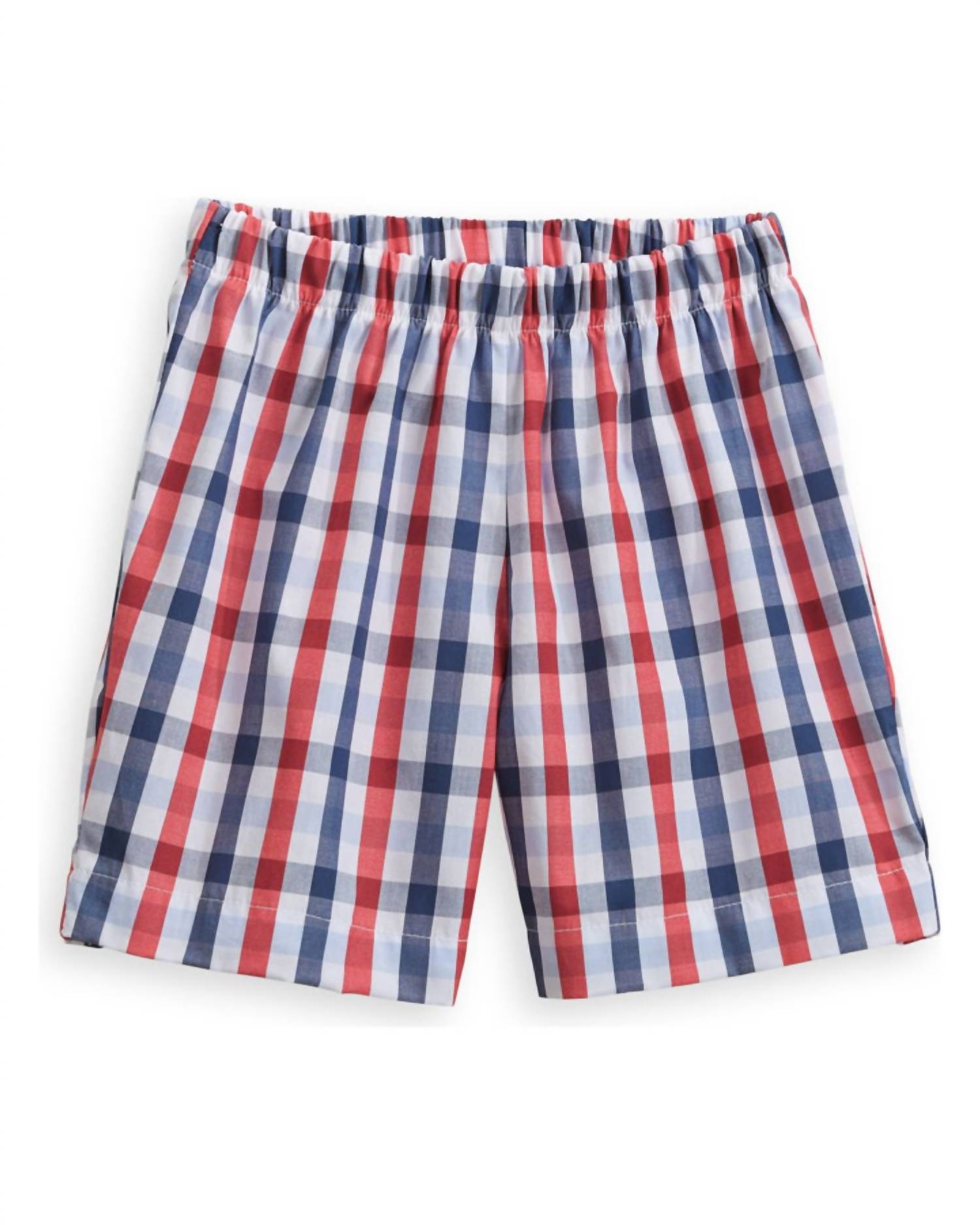 bella bliss Boys' Printed Play Short in red blue plaid - kids' shorts