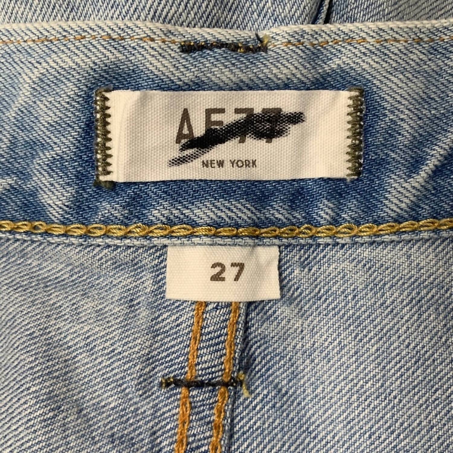 AE77 Women's Cotton Blend Rough Hem Jort Denim Jean Shorts in blue - women's shorts - alternate view