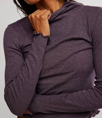 Free People Matilda Ribbed Hooded Top in grey - women's top - view 4