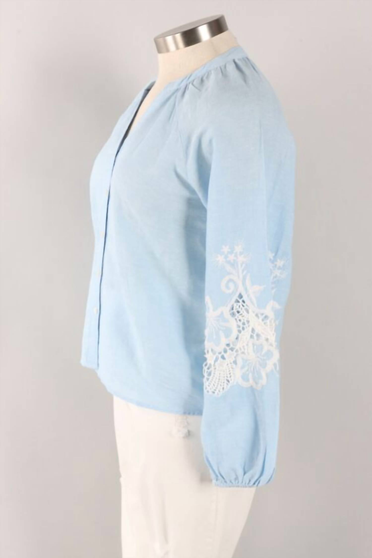 Charlie B - Embroidered Raglan Blouse