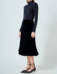Endless Rose - Women's Velvet Circle Midi Skirt