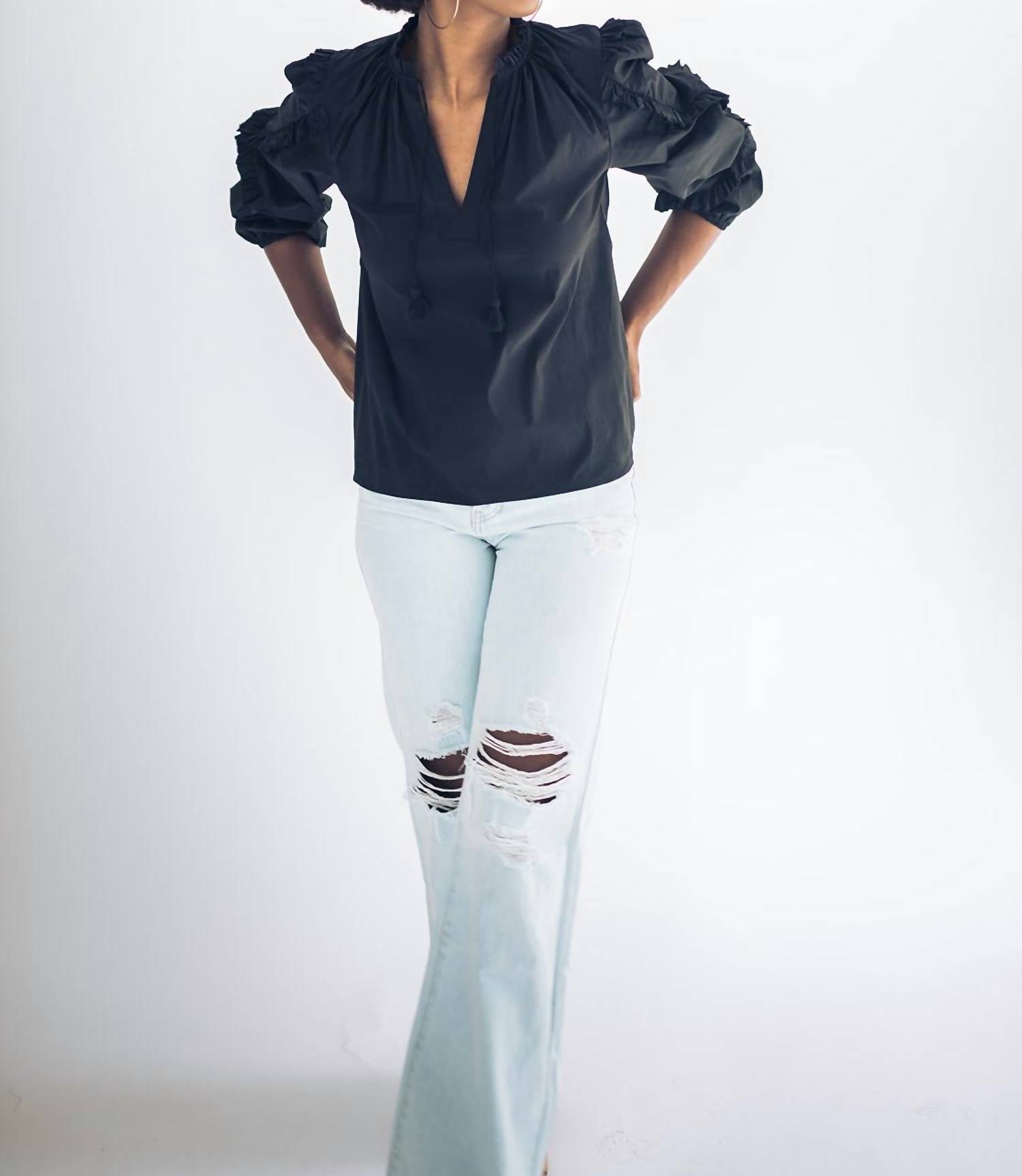 Falcon Park - Ruby Peasant Top