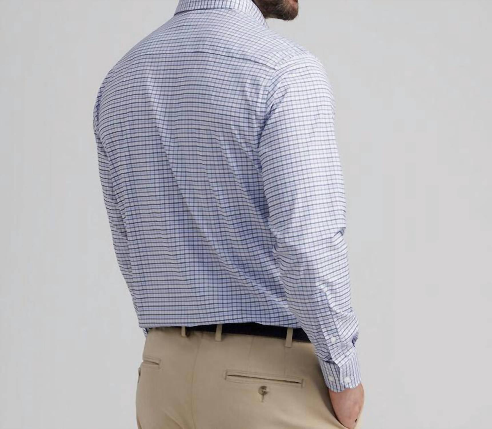 PETER MILLAR Leavenworth Performance Twill Sport Shirt in evening tide 1 - men's shirt - alternate view