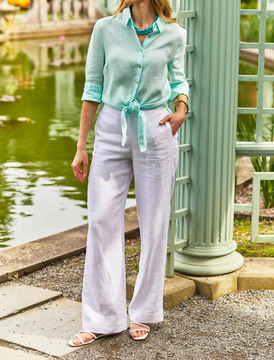 Tyler Boe - Amara Linen Tie Front Shirt