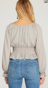 She + Sky - Honeydew Satin Top