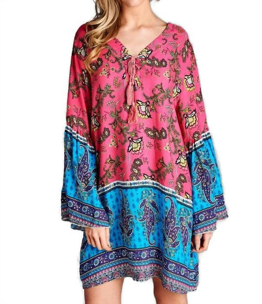 Velzera - Paisley Bell Sleeve Dress