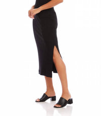 Karen Kane - Ribbed Side-Slit Midi Skirt