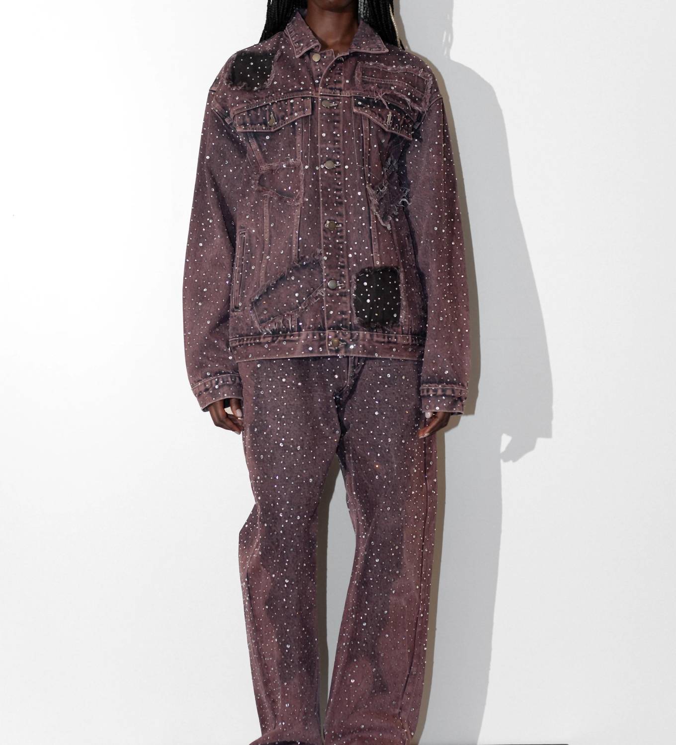 Knotwtr - Unisex Rhinestone Denim Jacket