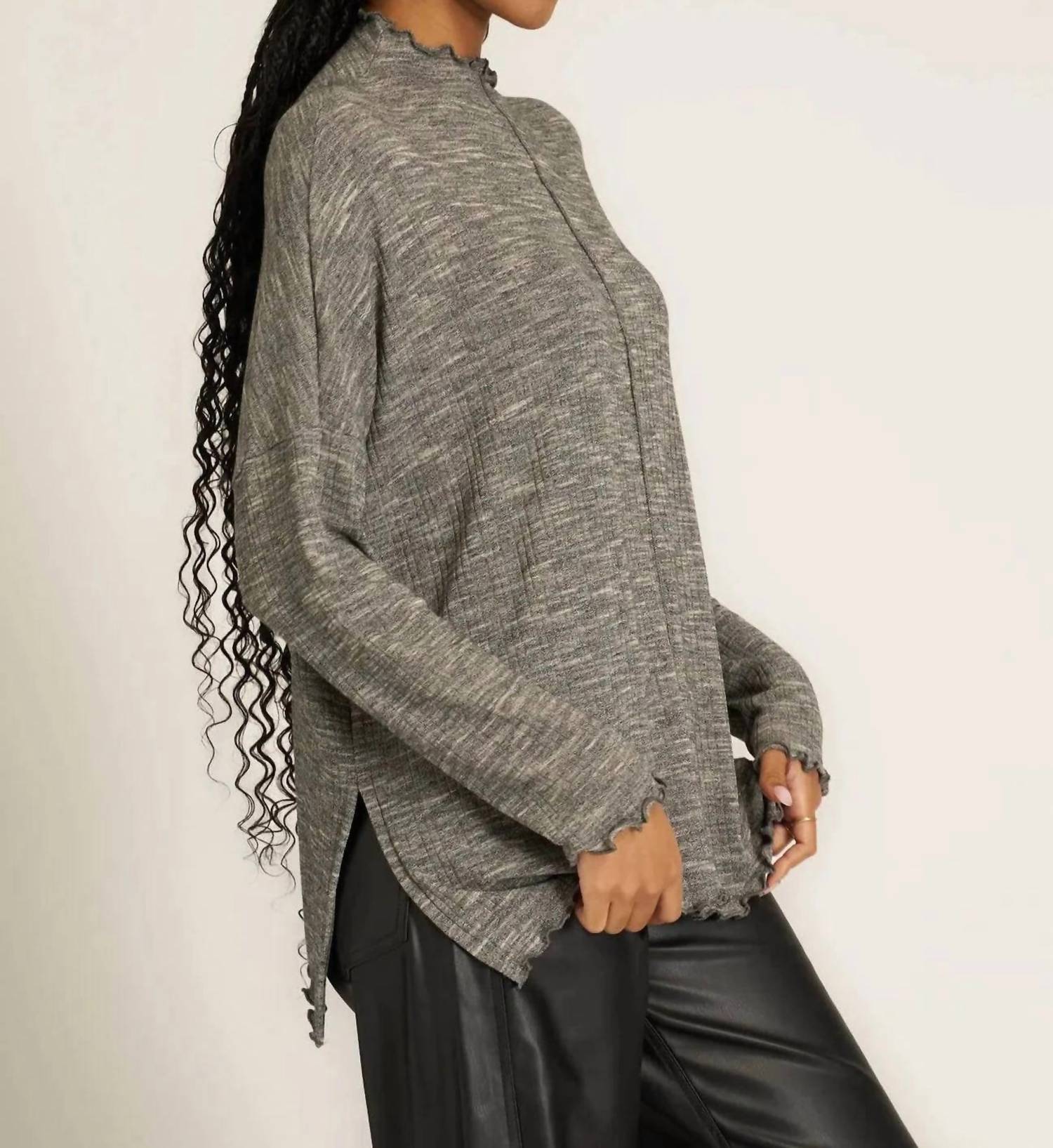 Project Social T - Sea Of Love Seamed Long Sleeve Top