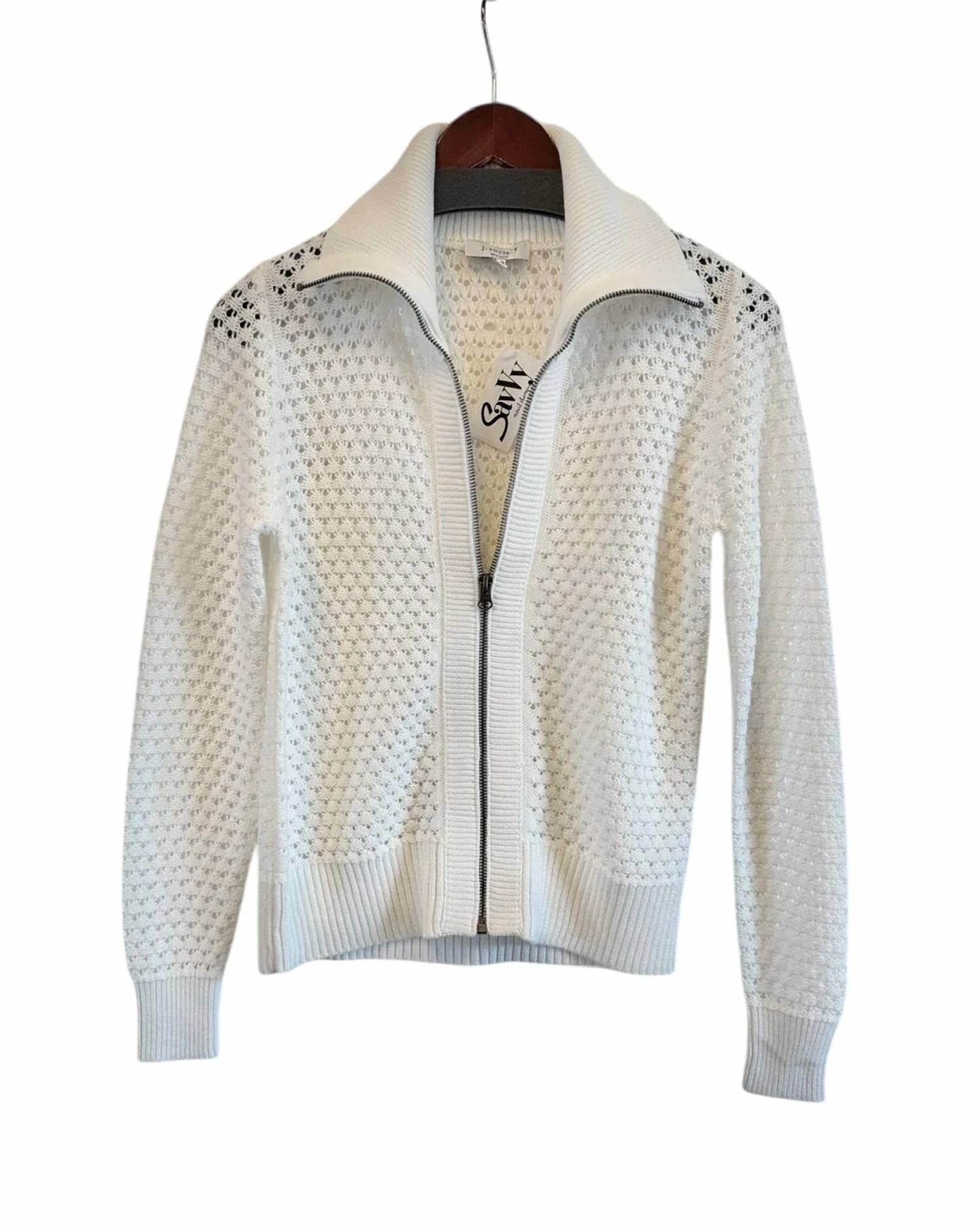 J. Society - Open Stitch Zip Front Cardigan