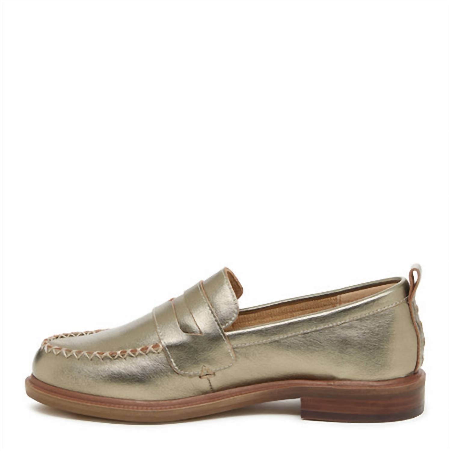 KELSI DAGGER Women's Lens Metallic Loafers in warm steel - women's flats - alternate view