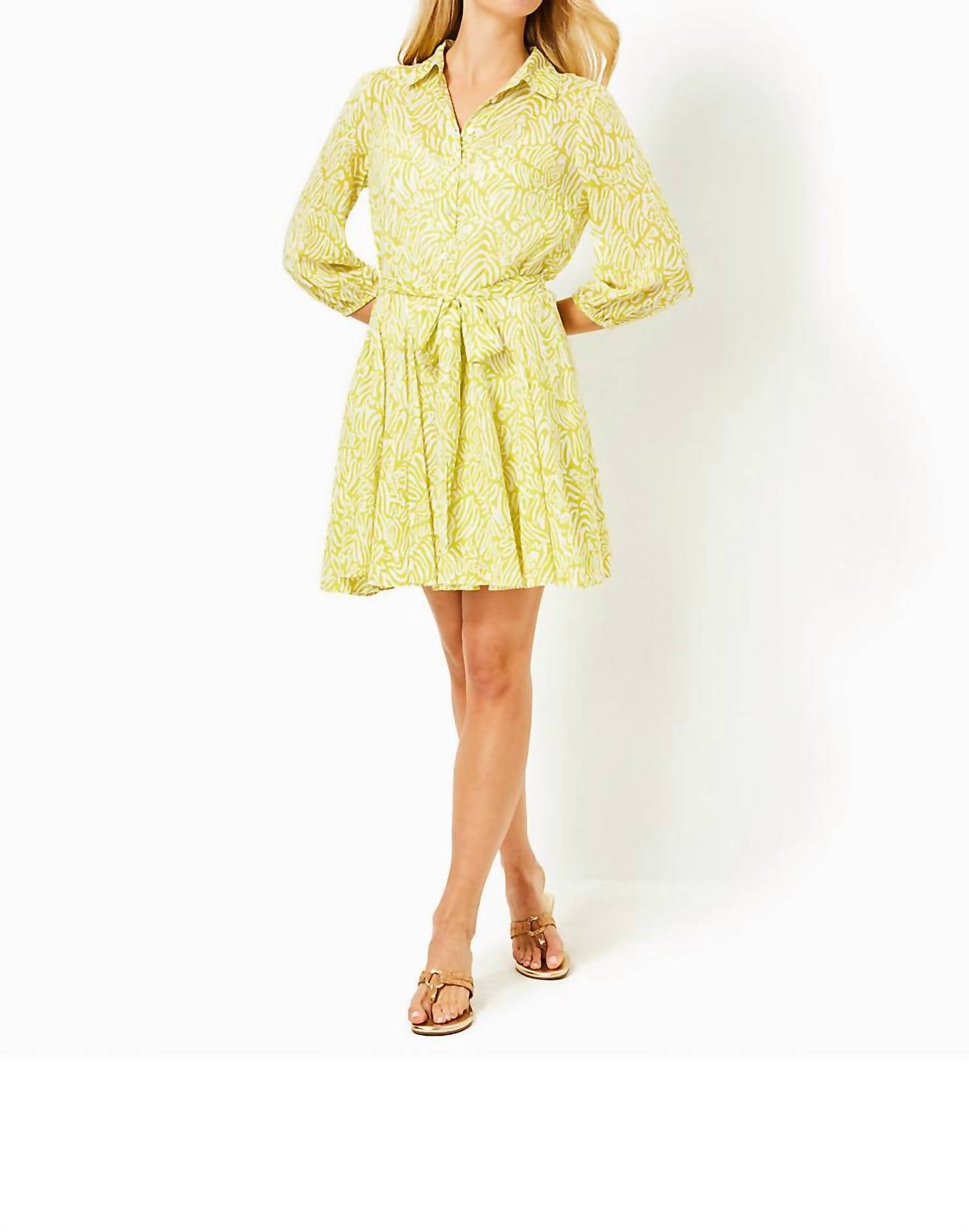 Lilly Pulitzer Melony Shirt Dress in jardin green zee bebe - women's dress - alternate view