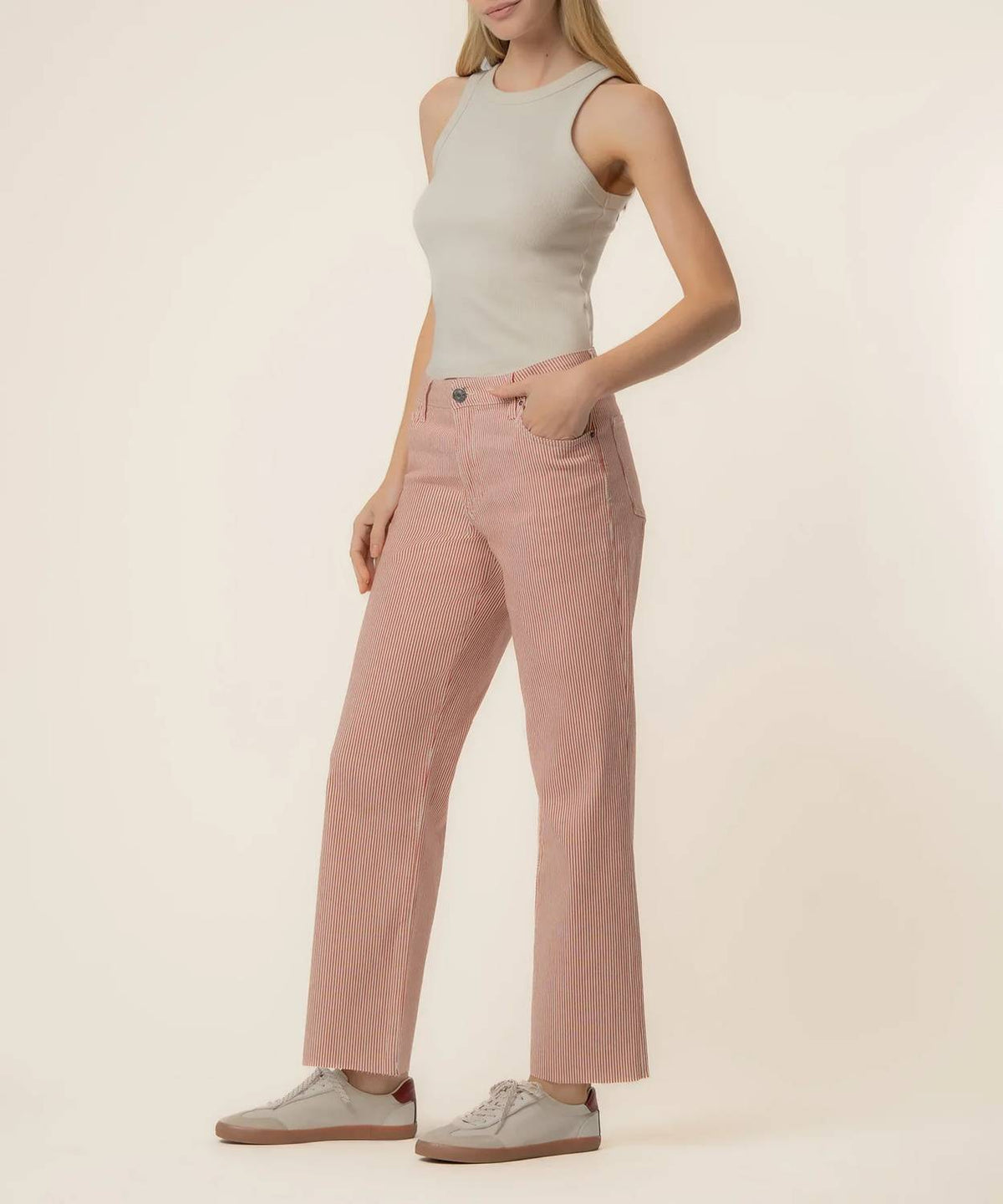 Kut From The Kloth - Charlotte Stripe High Rise Straight Leg Pants