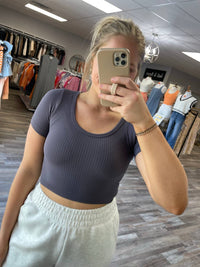 By Together - Seamless Scoop Neck Crop Top