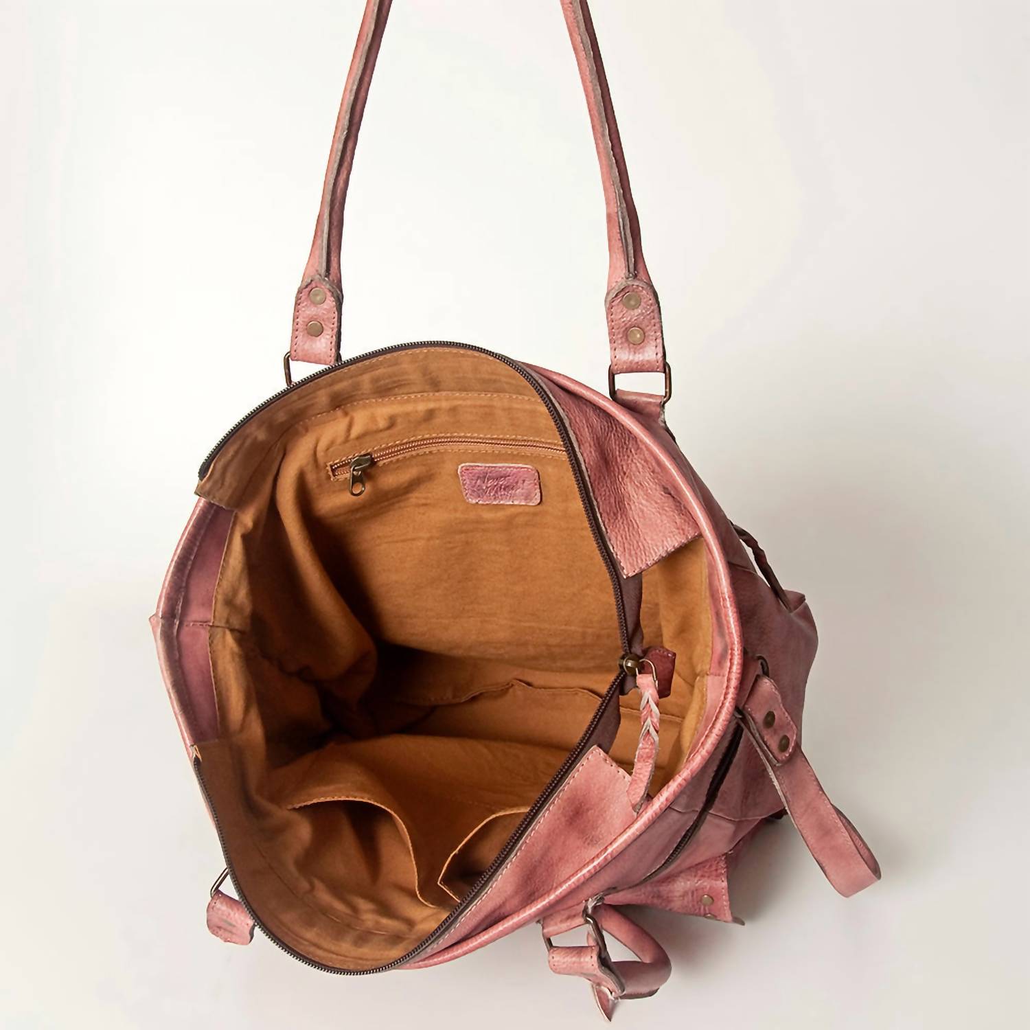 Never Mind - Women's Premium Authentic Full Grain Leather Tote Bag
