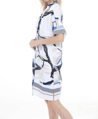 Joseph Ribkoff - Abstract Stripes Tie Front Dress