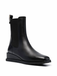 Salvatore Ferragamo Women's Wedge Sole Chelsea Boots in black 1 - women's shoe - detail view
