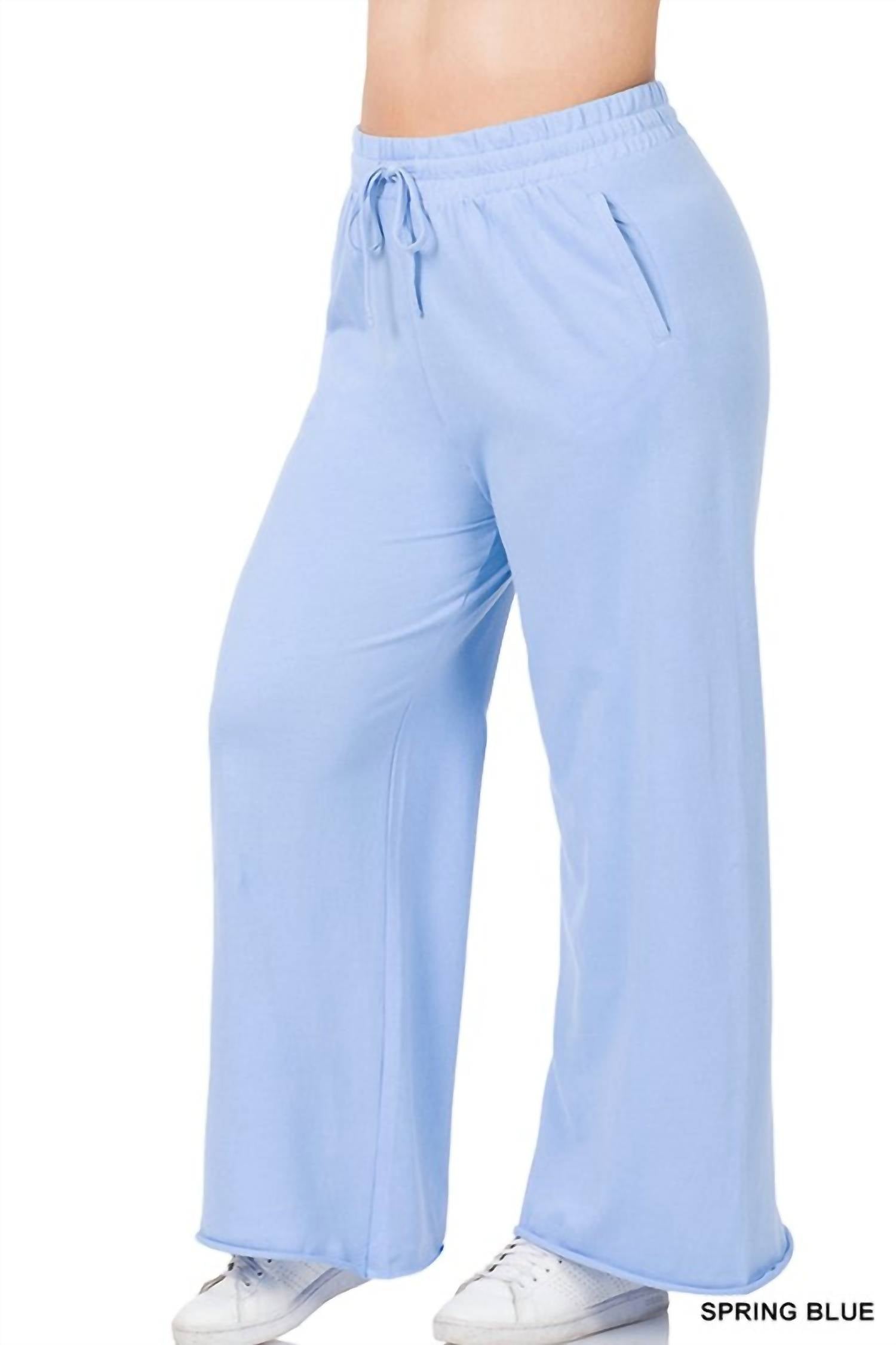 Zenana - French Terry Wide Leg Lounge Pants