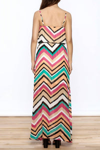 Chevron Print Maxi Dress