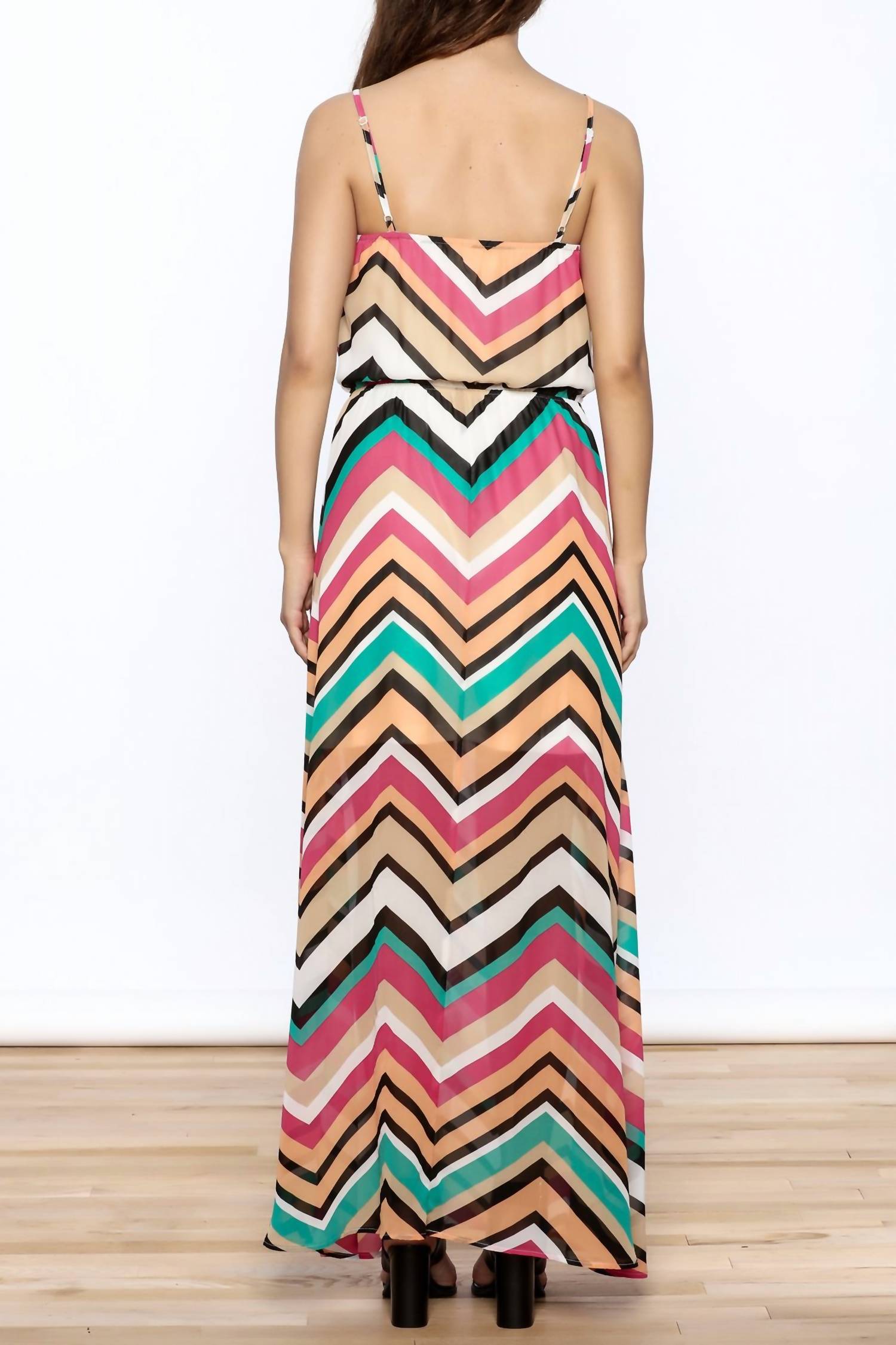 Chevron Print Maxi Dress