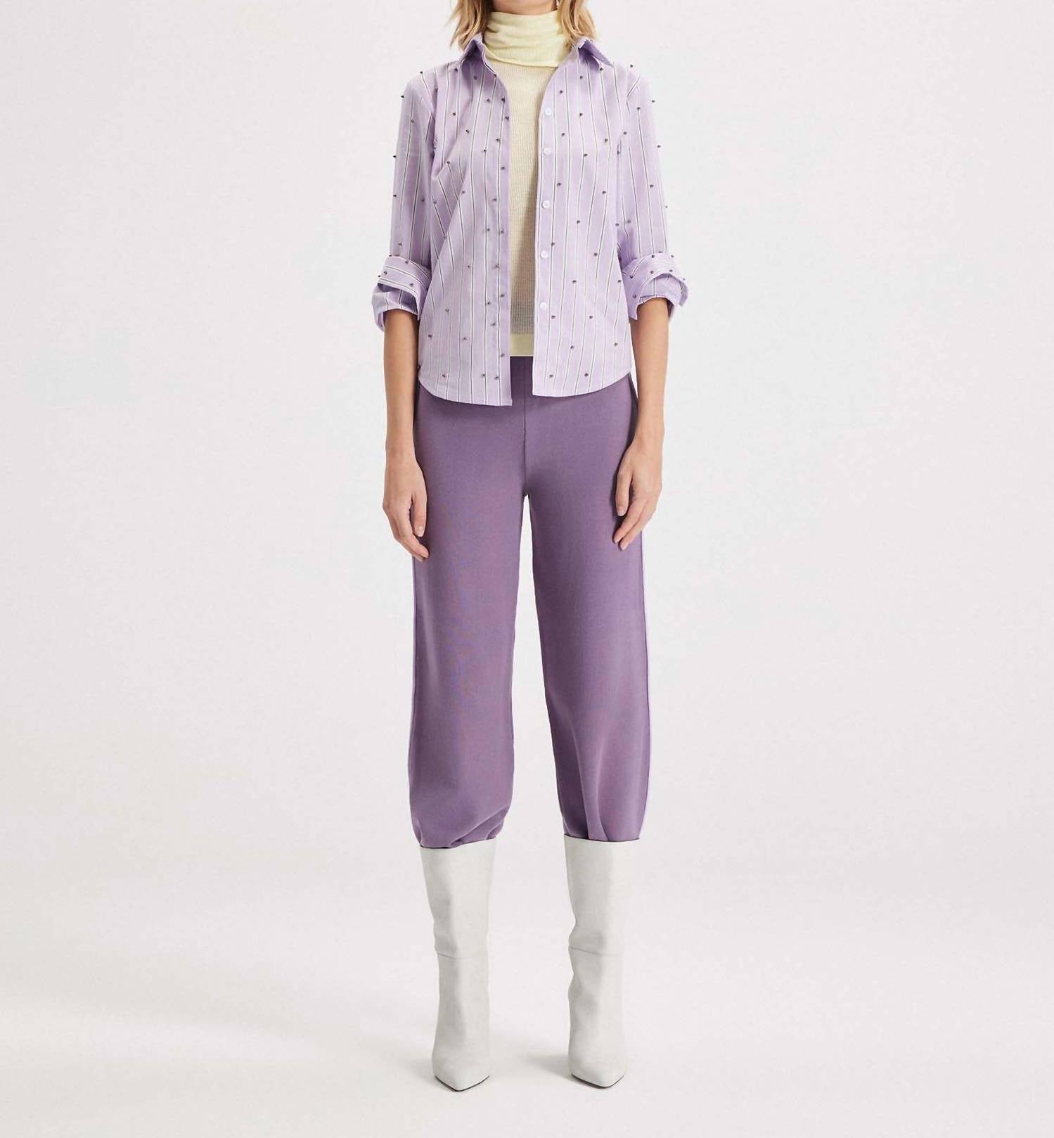 Theo The Label - Echo Mix Stripe Pearly Shirt