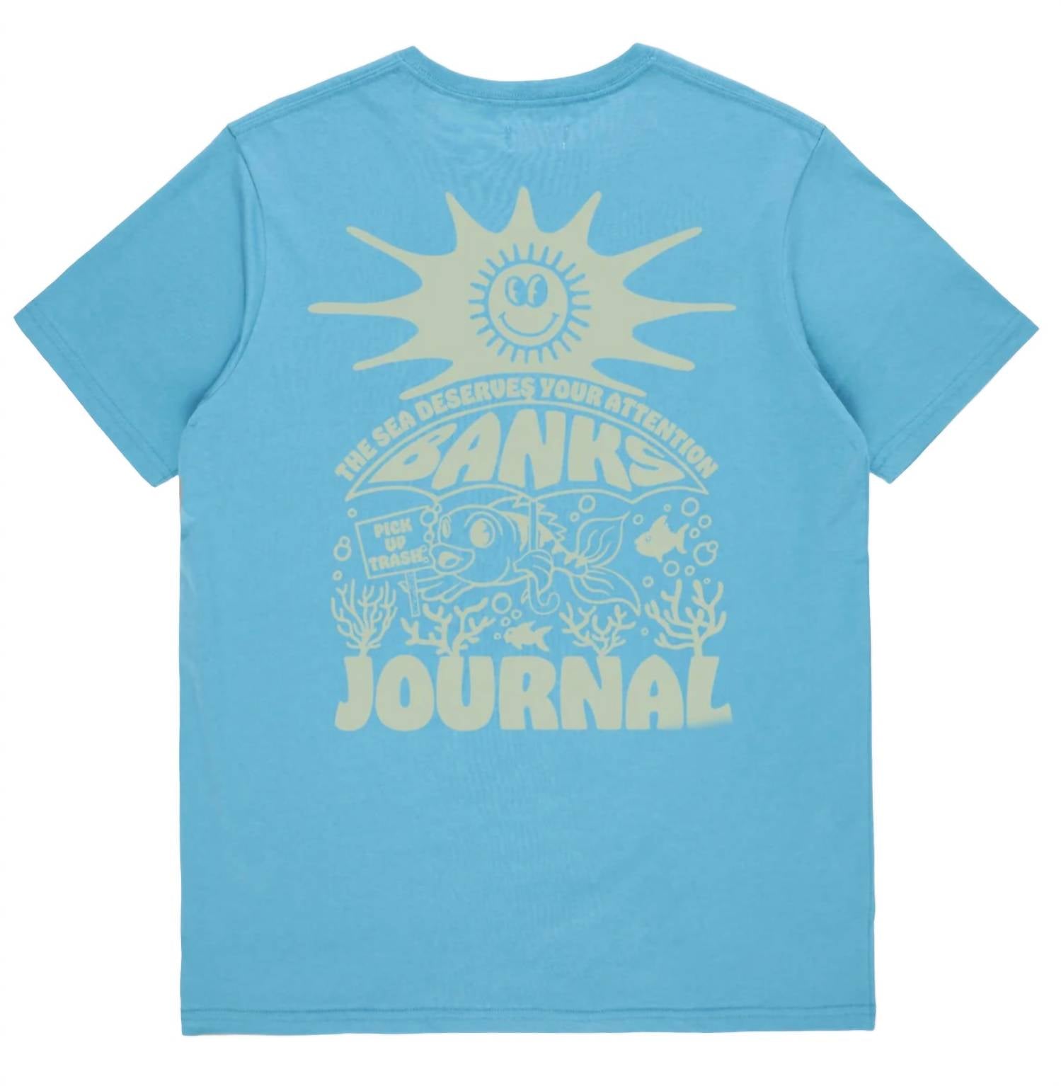 Banks Journal Women's Maritime Faded Tee Shirt - Plus in cyan blue - women's t-shirt - detail view