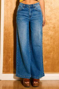 Vibrant M.I.U Low Rise Palazzo Jeans in blue - women's jeans - view 8