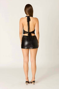 Cotton Candy LA Carley Mini Skirt in black - women's skirt - alternate view