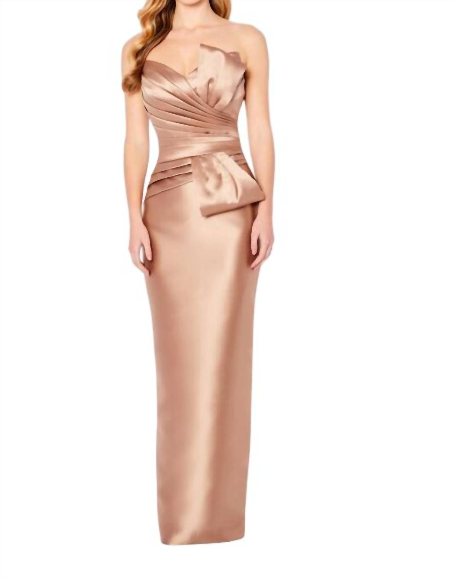 Cameron Blake - Pleated Bodice Strapless Dress