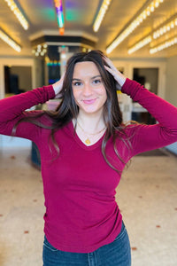 Crown Jewel - Luxx Long Sleeve V-neck Top