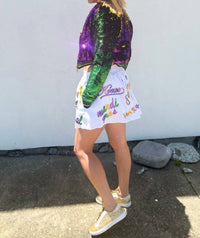 Babe New Orleans - Mardi Gras Explosion Sequin Skort