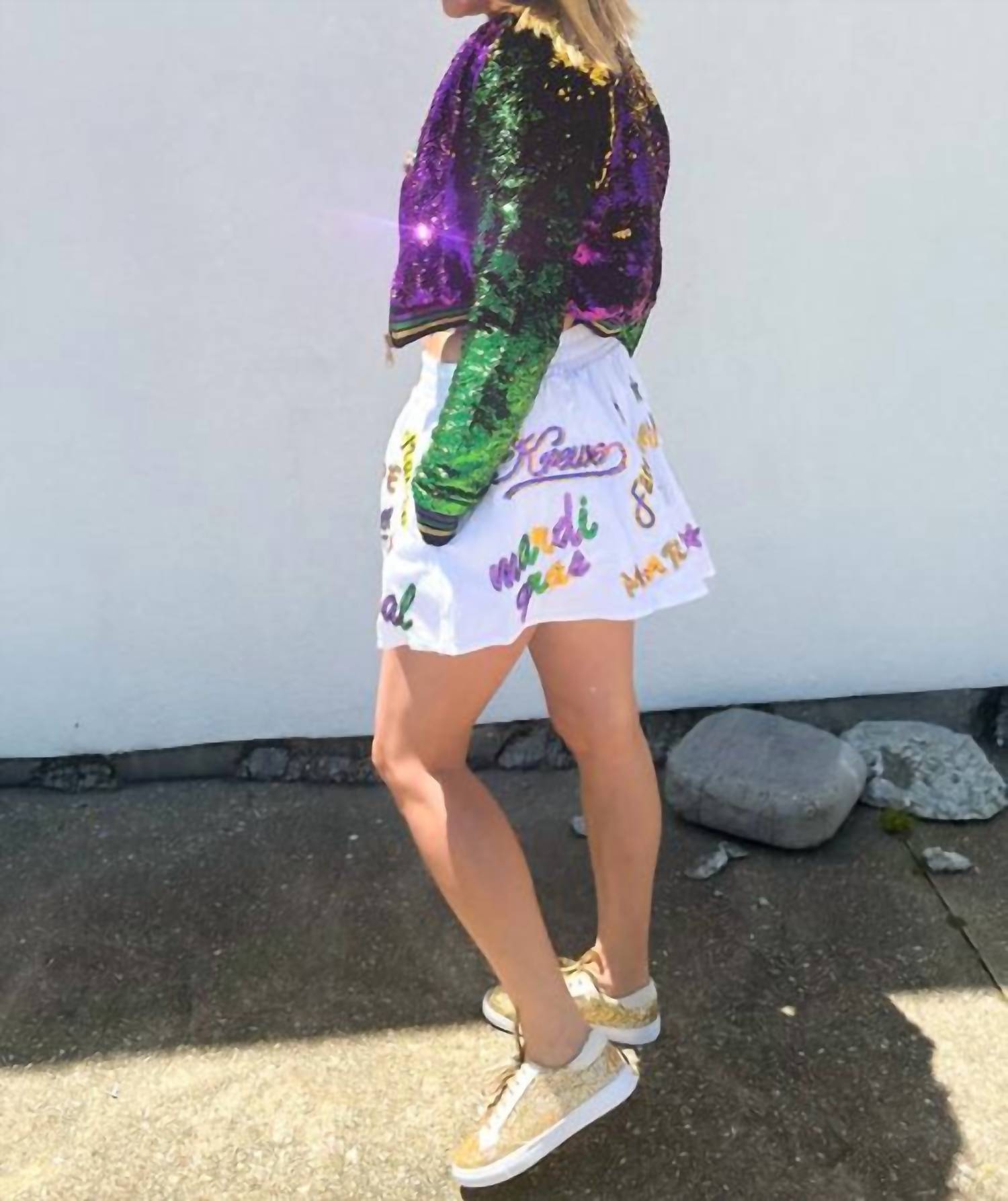Babe New Orleans - Mardi Gras Explosion Sequin Skort