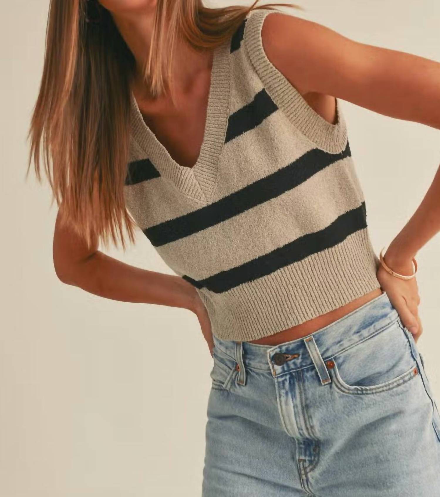Miou Muse - Peyton Striped Sweater