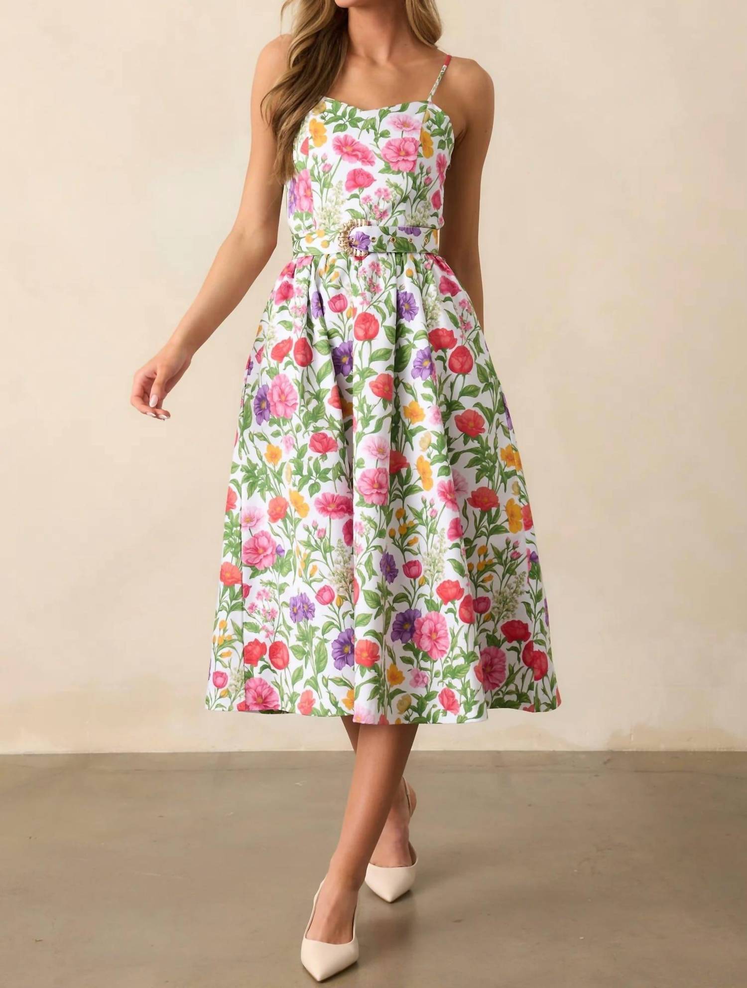 Prosperina - Lauren Belted Midi Dress