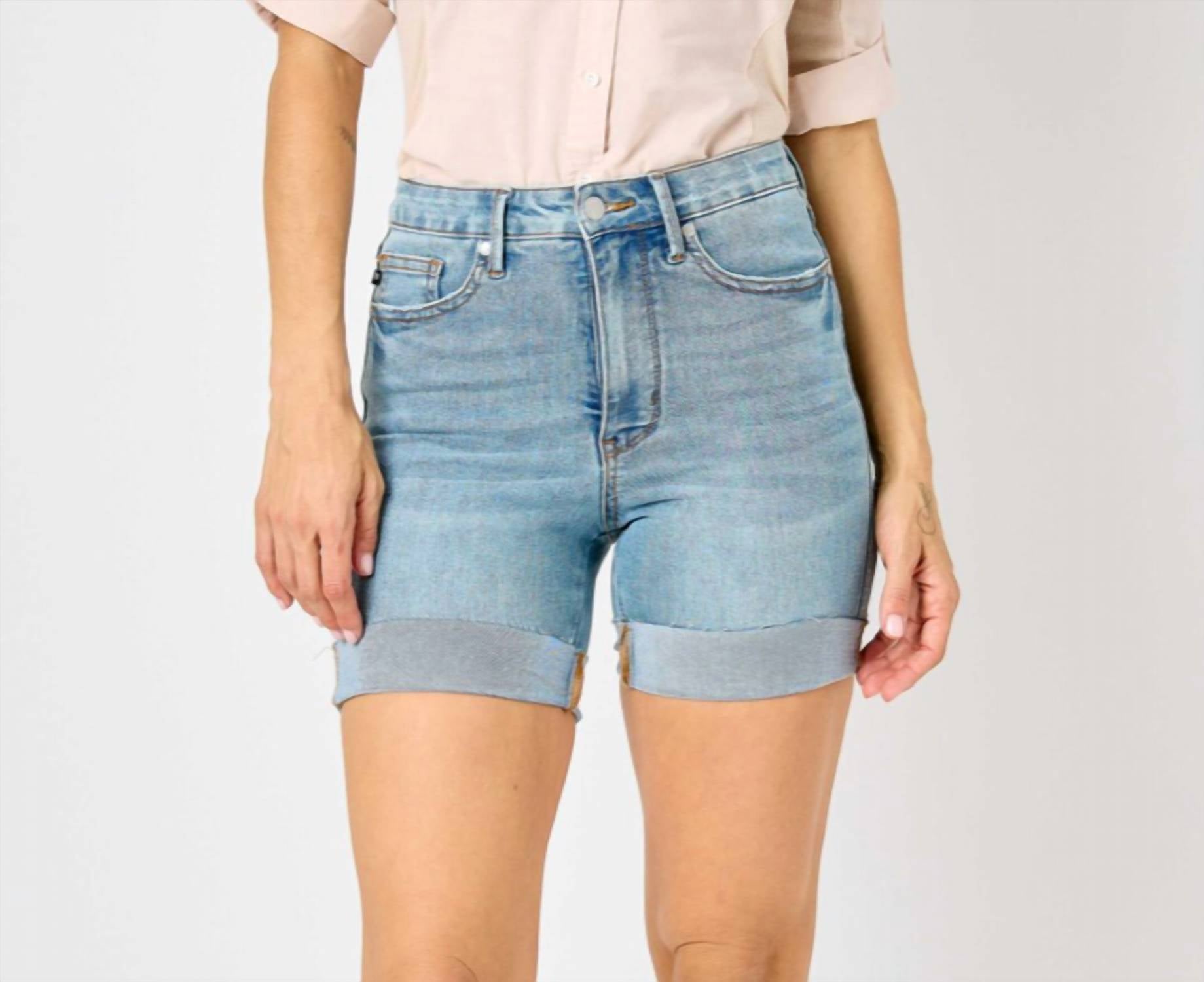 Judy Blue - Tummy Control Cool Denim Shorts