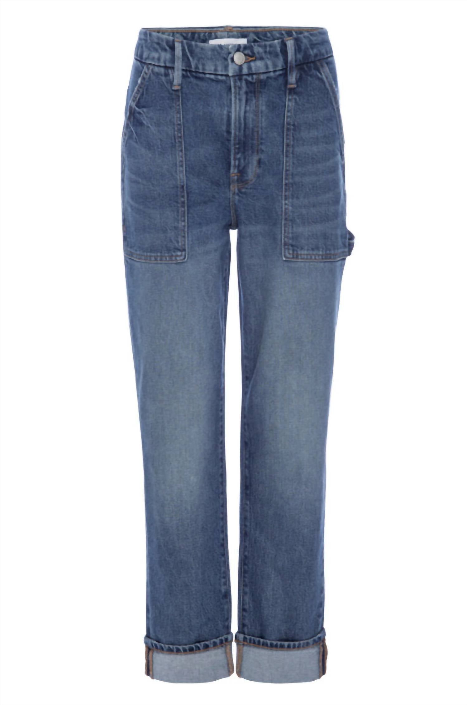 Good American - Women's The Weekender Cuffed Carpenter Jean