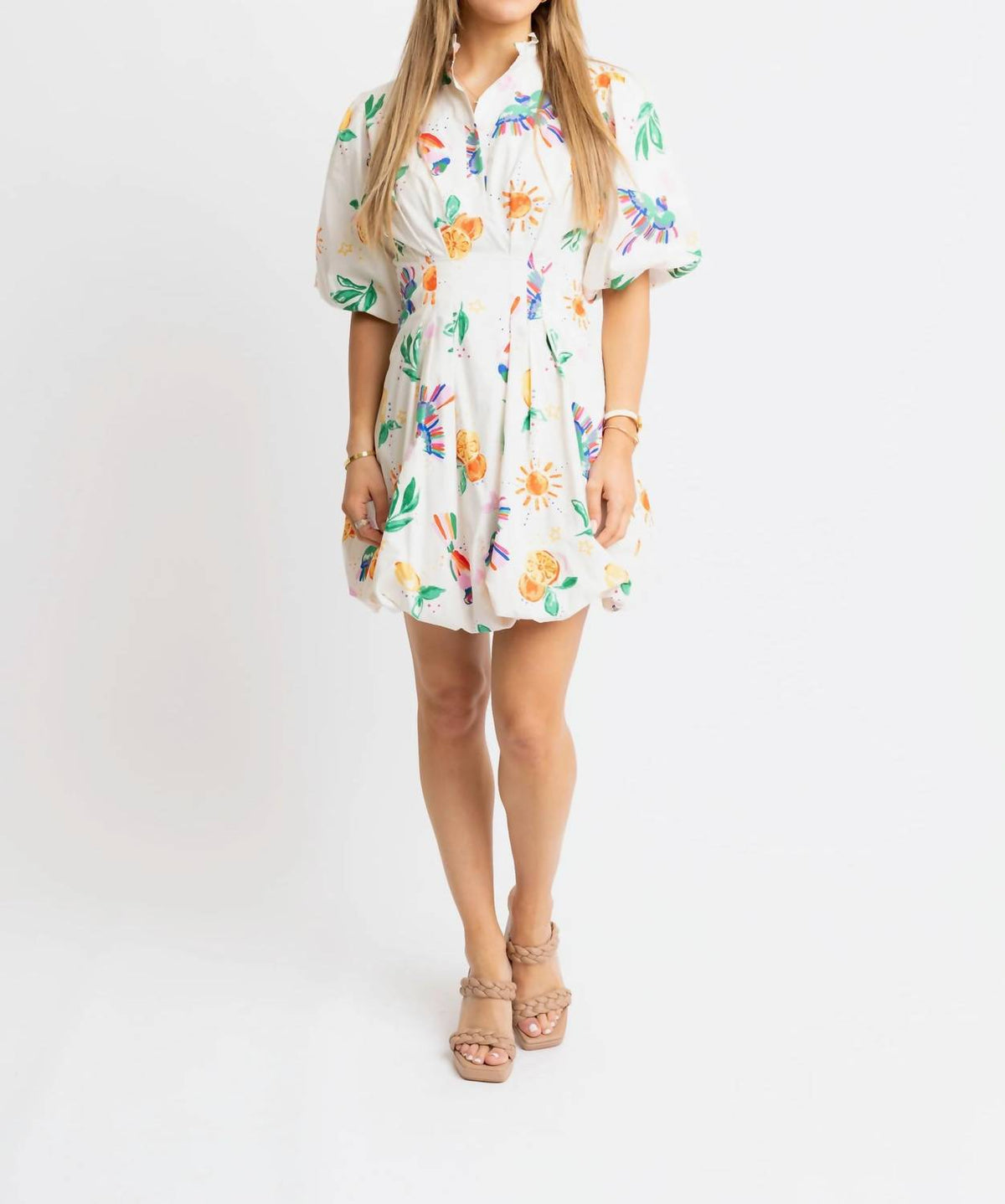 Karlie - Toucan Fruit Bubble Hem Dress