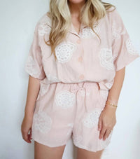 Lalavon - Madi Seaside Shell Embroidered Shorts Set