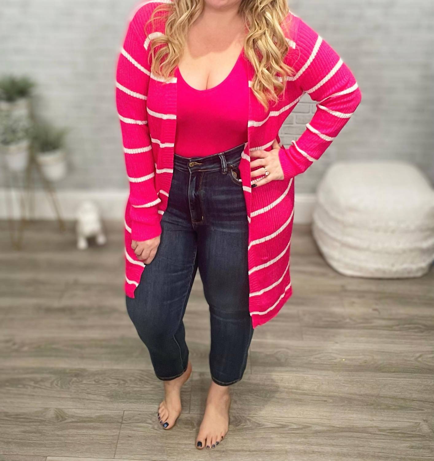 Jess Lea - Striped Lightweight Cardigan