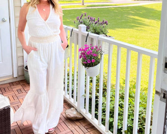 Gauze Embroidered Jumpsuit