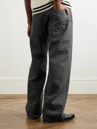 Balmain - Mini Monogram Jacquard Loose Denim Pants