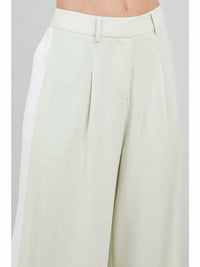 Whiteroom+Cactus - Contrast Side Panel Wide Leg Soft Woven Trousers