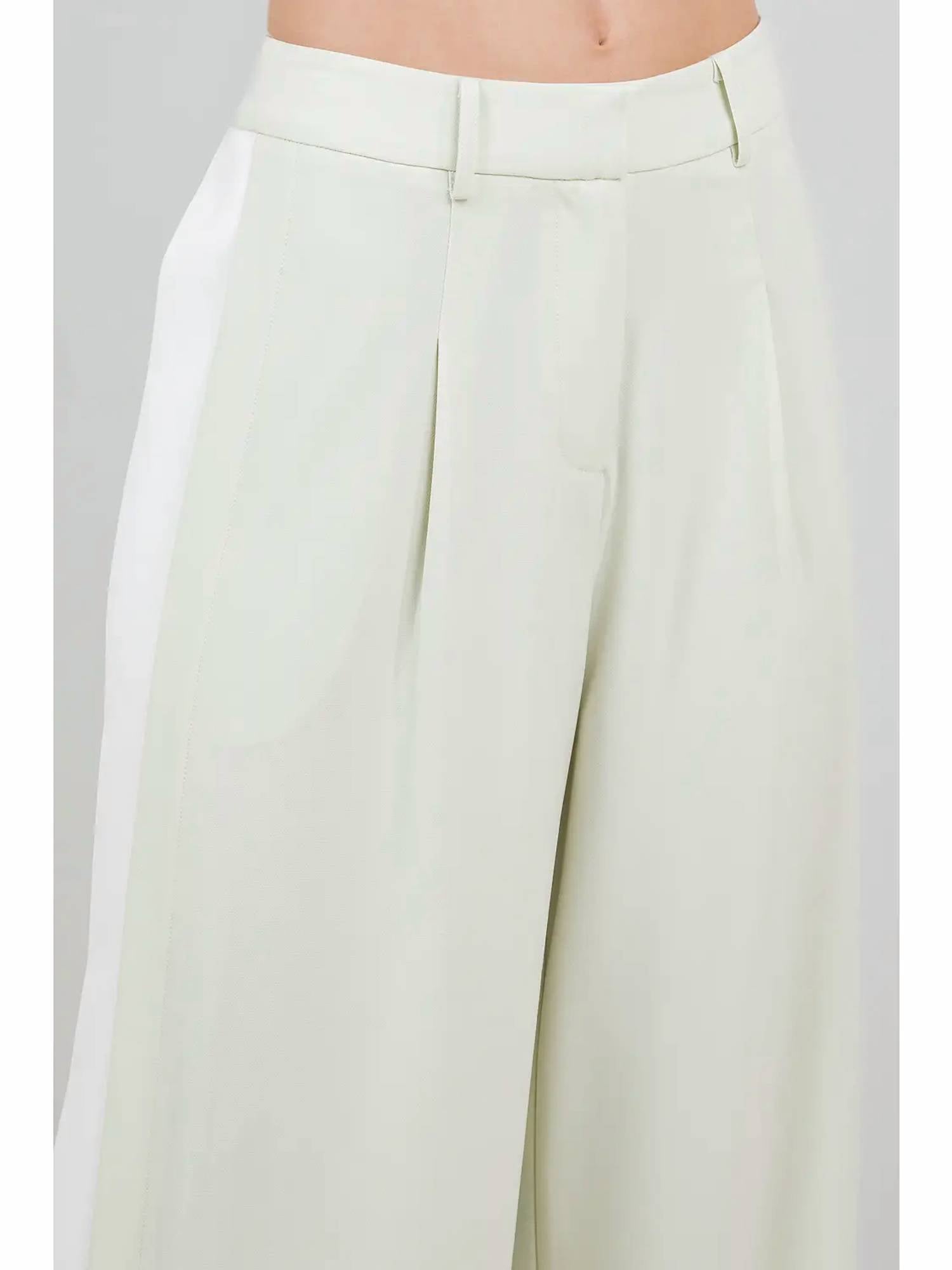 Whiteroom+Cactus - Contrast Side Panel Wide Leg Soft Woven Trousers