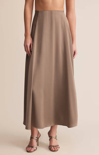 Z Supply Northpointe Satin Midi Skirt in moonlight 1 - women's skirt