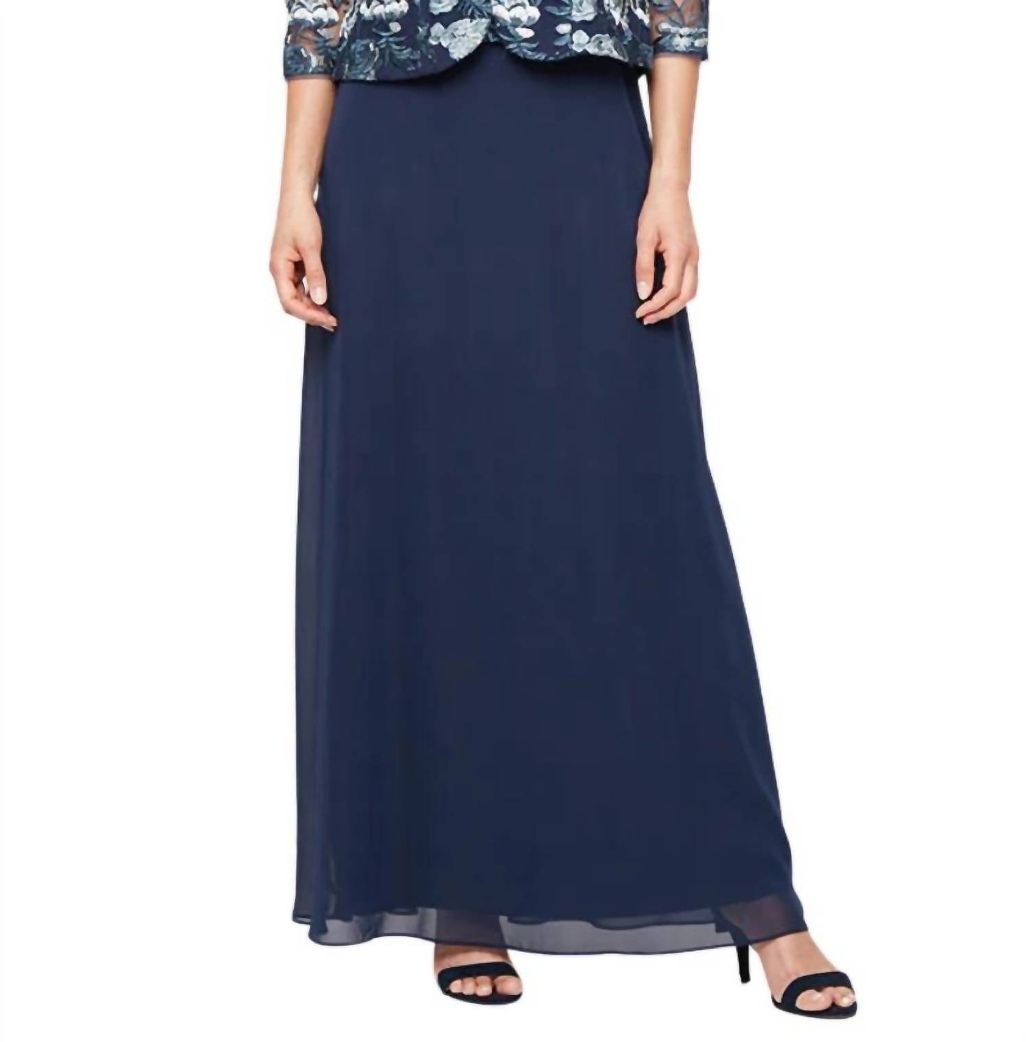 Alex Evenings - Women's Fitted Bodice A Line Skirt Maxi Dress