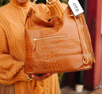 Charlie Leather - Marta Croco Large Cross Body Handbag