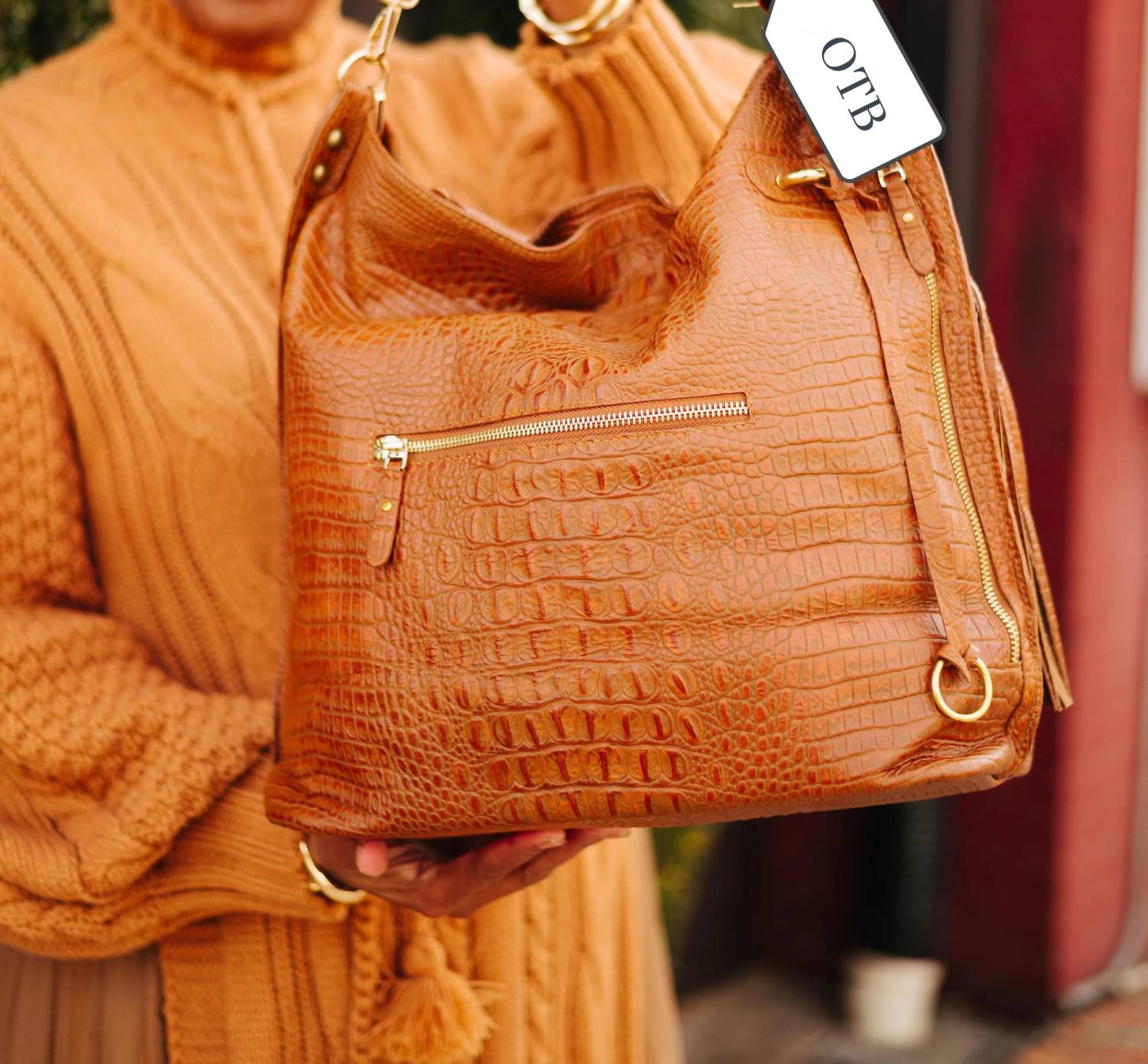 Charlie Leather - Marta Croco Large Cross Body Handbag