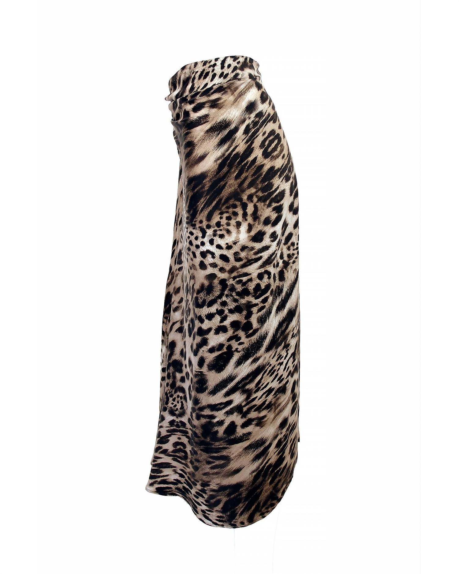 THEO the Label Danae Ruched Skirt in leopard - women's skirt - detail view